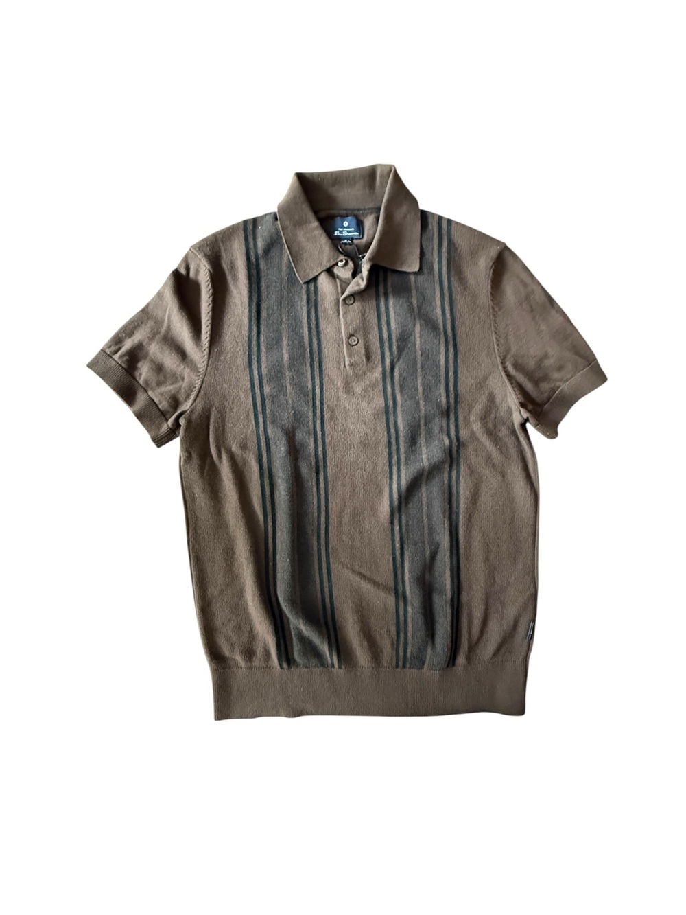 Ben Sherman Knit Collared Polo Brown Vintage Style NWT Size Medium